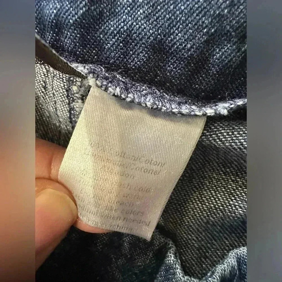 Loup Wide Leg Jeans Raw Hem Side Zip 100% Cotton Womens Size Small - Picture 10 of 13